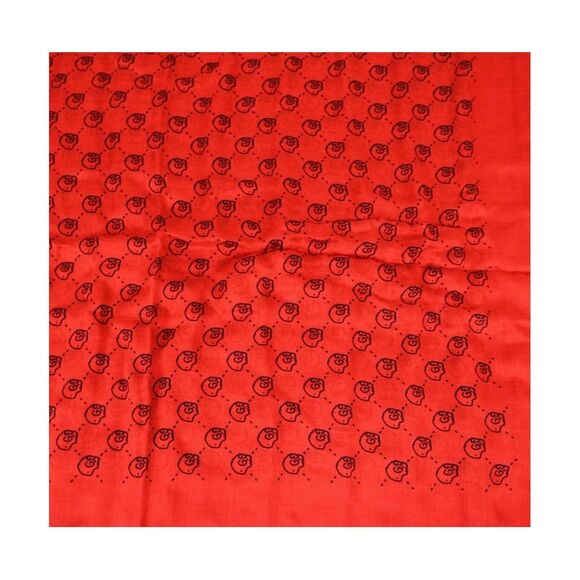 Gucci Women's Ghost Red Modal / Silk GG Skull Print Large Square Scarf - Picture 2 of 8